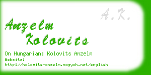 anzelm kolovits business card